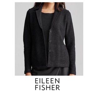NWT Eileen Fisher Notched Collar Merino Wool Jacket Blazer